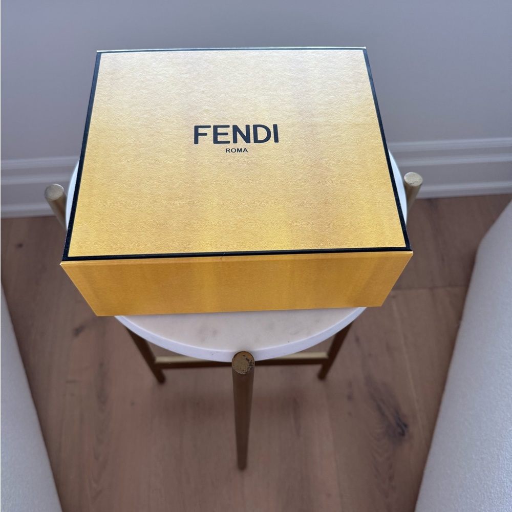 Authentic Fendi Black and Brown Logo Scarf - Picture 3 of 10